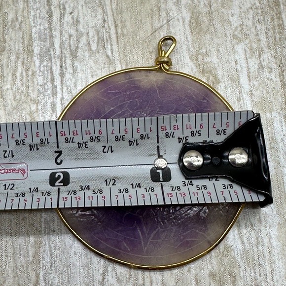 MEXICO Vintage Mayan Aztec Sun Dial Calendar Pendant Purple - Picture 4 of 5